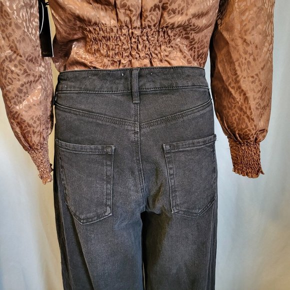 Jessica Simpson Women's Black High Rise Relaxed Wide Straight Jeans Size 30 NWT - Picture 6 of 7